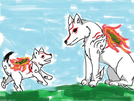 Amaterasu and Chibiterasu