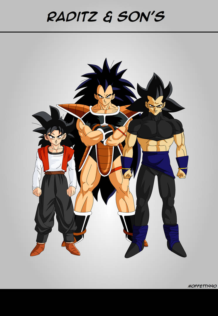 Raditz and sons colored by Moffett1990 on DeviantArt