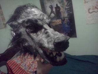 Werewolf mask with hair