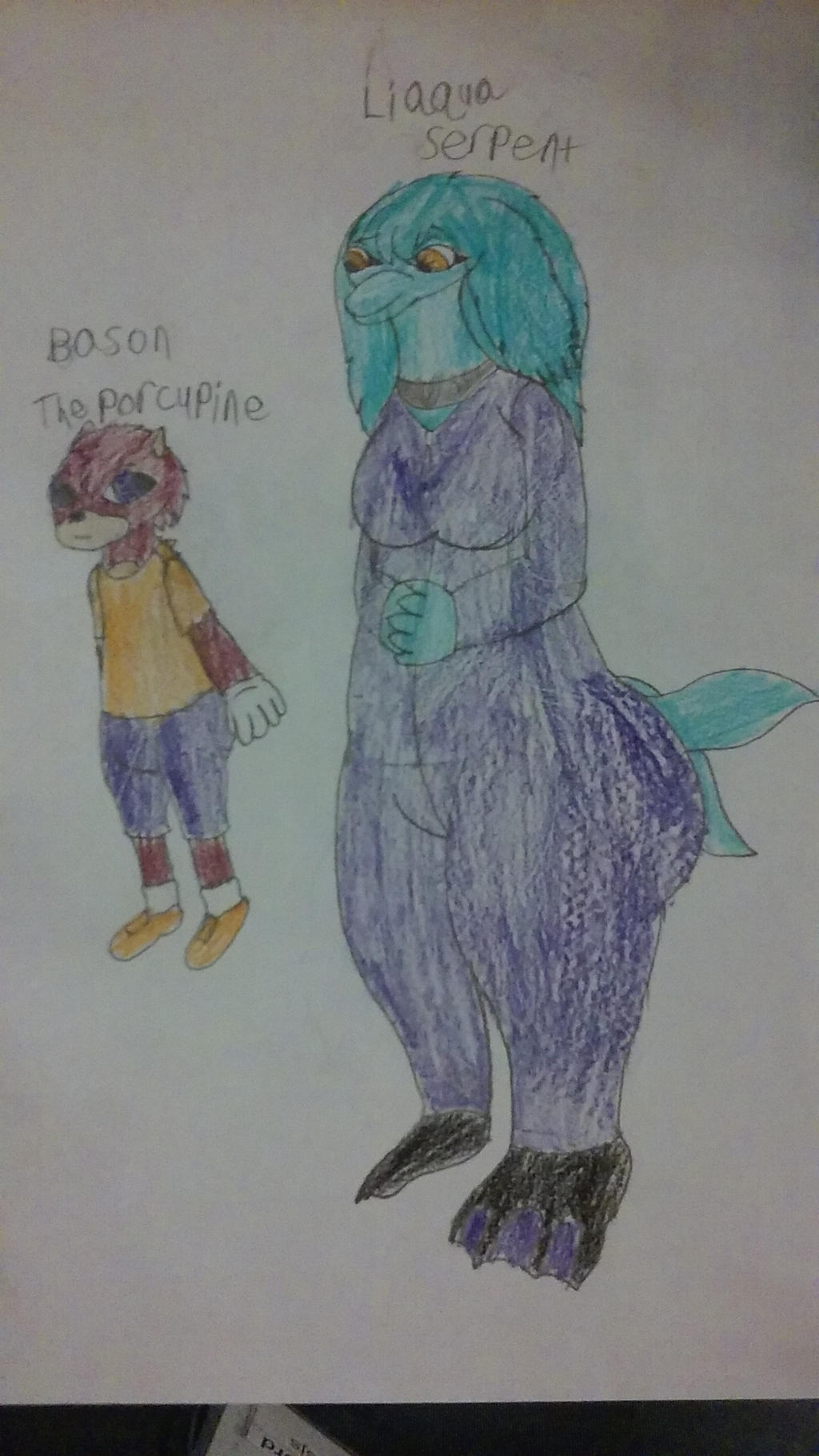 Bason Bason the Porcupine and Liaqua Serpent by GallyChaos on DeviantArt