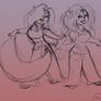 Salani and Arabella: Dance Floor sketch