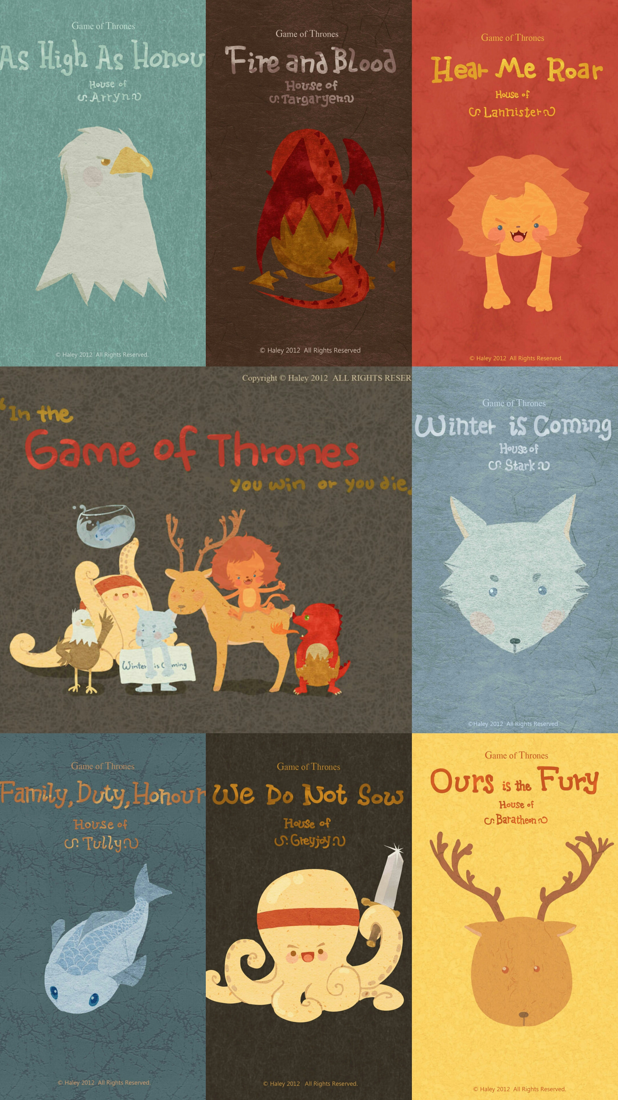 Game of thrones Sigils Cute Cartoon by janp8 on DeviantArt Game of thrones Sigils Cute Cartoon by janp8 on DeviantArt