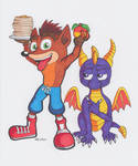 90's mascot suggestion: Crash and Spyro by MightyRay