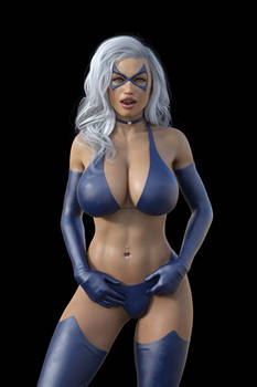 Black Cat Blue Bikini Test