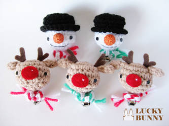 Reindeer and Snowman Ornaments