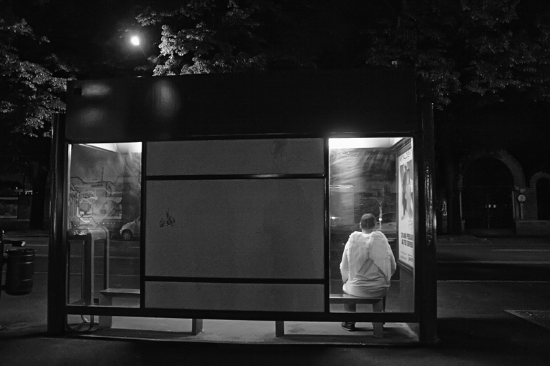 Angel at the Bus Stop by myraincheck