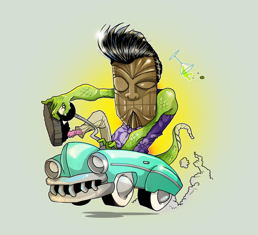 Tiki Rockabilly Lizard