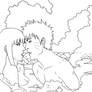 naruhina hotness springs lineart.... ^^