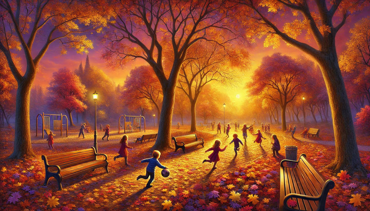 Park in evening by artsynther on DeviantArt