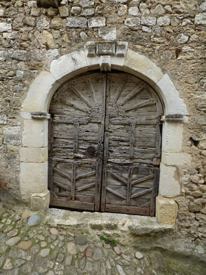 Very old wooden door of 1683 by A1Z2E3R