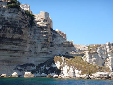 Part of fortress of Bonifaccio and its cliffs