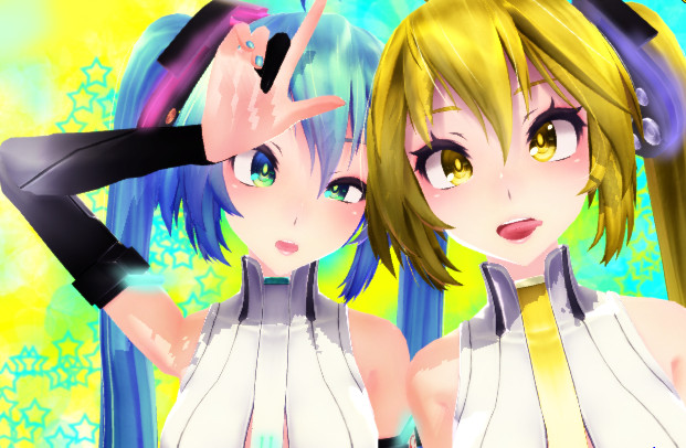 MMD Miku y Neru append