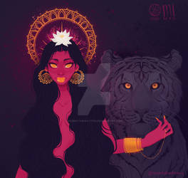 Enlightenment - Indian goddess black tiger spirit