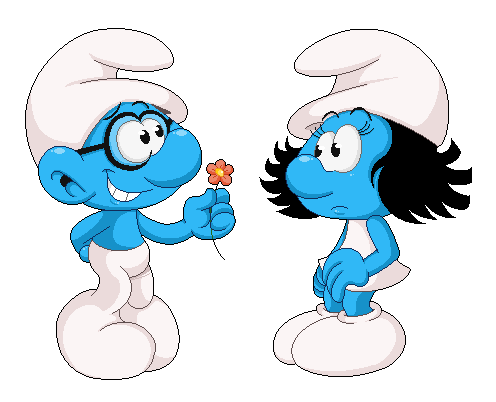 Brainy and Original Smurfette Pixel