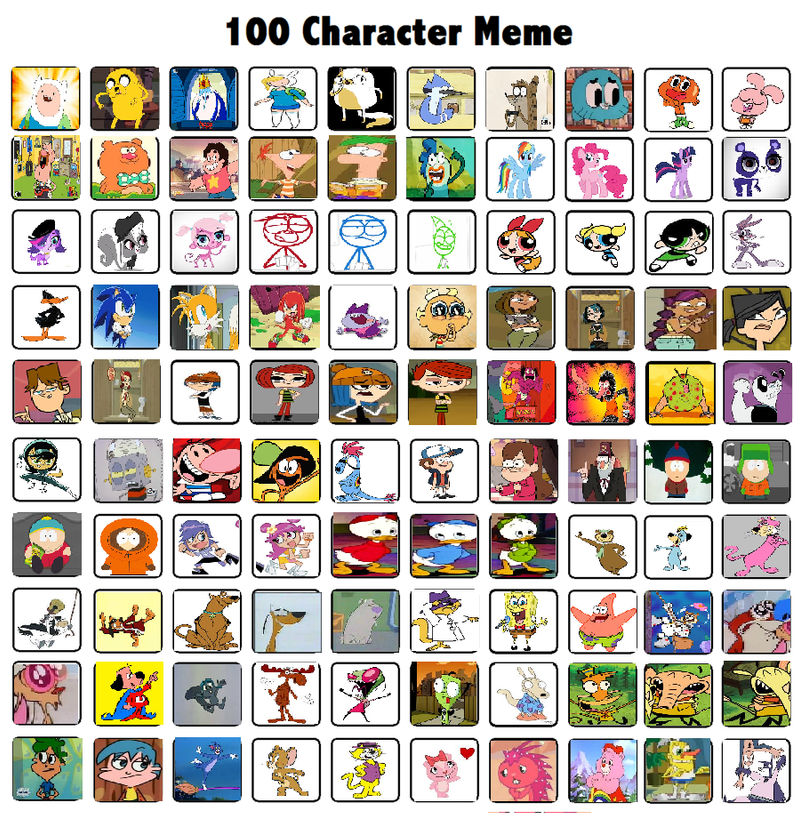 my top 100 characters by cartoonstar99 on DeviantArt