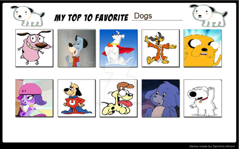 my top 10 favorite dogs by cartoonstar99 on DeviantArt
