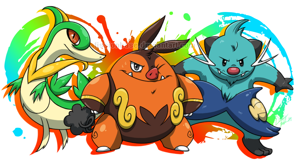 Pokemon Black and White / Gen 5 Starters by GN5572DoesArts on DeviantArt