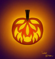 Halloweek Day 2: Carved.... Apple lantern?