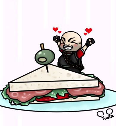 He loves sandwiches!