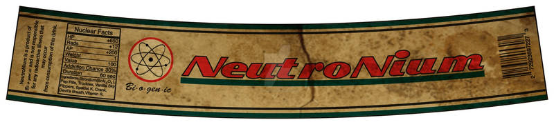 Neutronium Bottle Label