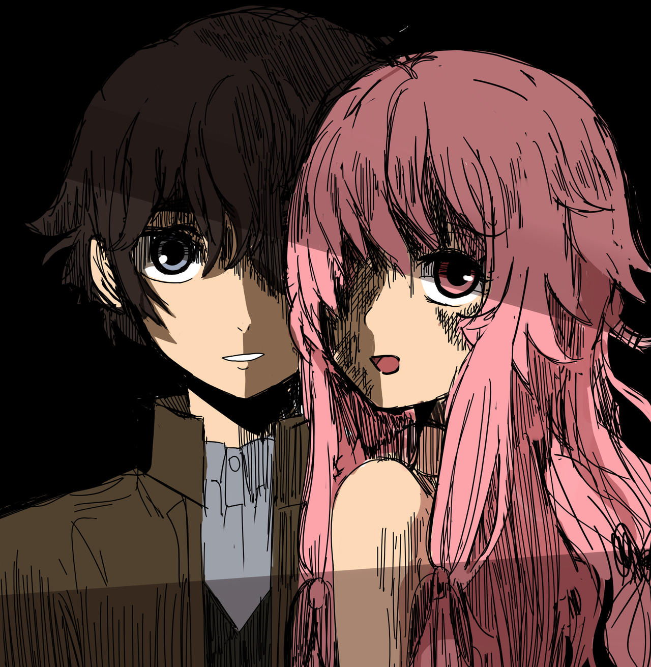 Kreatives Bild zu Yuno and Yuki (Future Diary fan art) by CroissantLune on DeviantArt Yuno and Yuki (Future Diary fan art) by CroissantLune on DeviantArt Bildidee