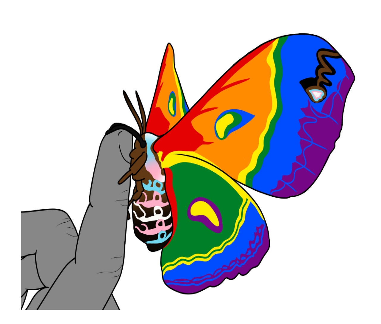 Progress Pride Flag Moth By Celestiteazure On Deviantart