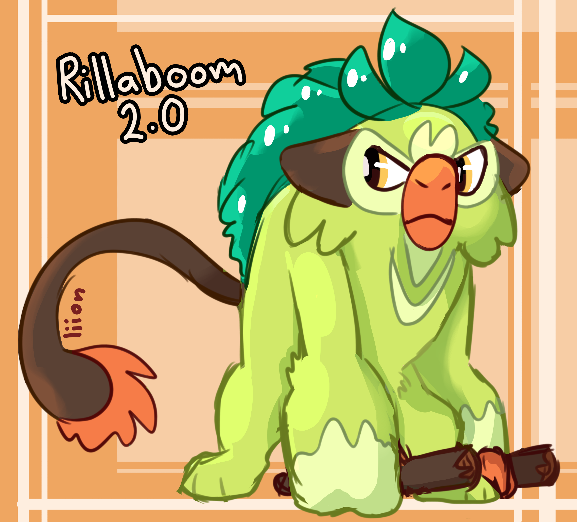 Pokemon Rillaboom Deviantart rillaboom redesign by liiontai on DeviantArt