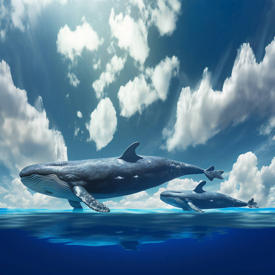Blue sky, clouds, whales by PicSoAI on DeviantArt