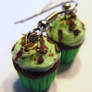 Mint Chocolate Chip Cupcake Earrings