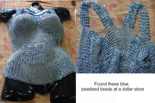 blue bead chainmail shirt
