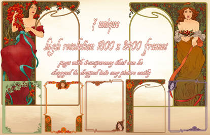 Art Nouveau Floral Frame Set