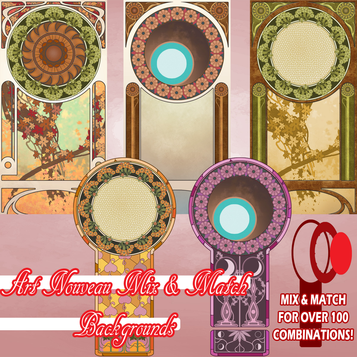 Art Nouveau Mix and Match Backgrounds