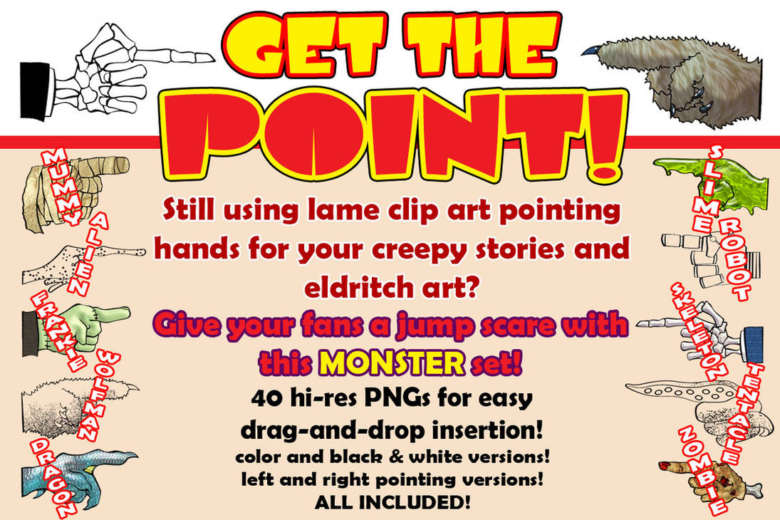 Monster Pointing Hands Clip Art Set by ArtbroSean on DeviantArt