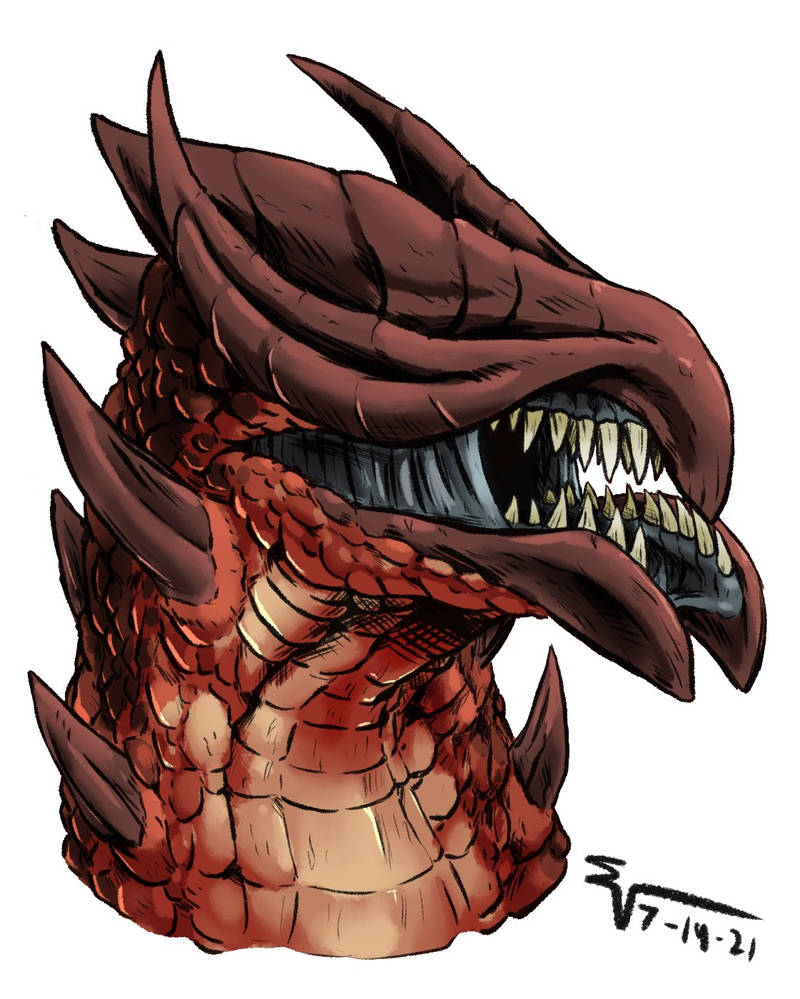 Split-Jaw Dragon Bust by EV-ARTWORK on DeviantArt