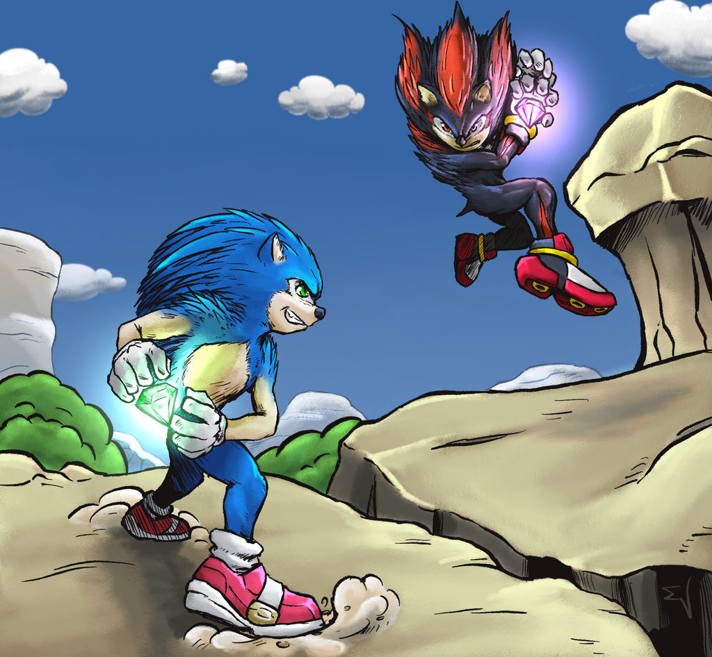 Sonic Vs Shadow By EV ARTWORK On DeviantArt sonic-vs-shadow-by-ev-artwork-on-deviantart