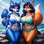 Mermaid Krystal and Carmelita fox