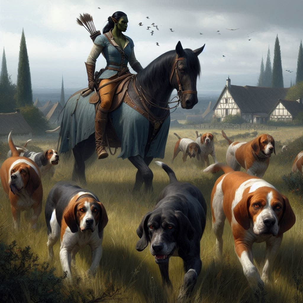 Dog Rider Orc Female Half-Orc Dog Trainer by FoxPesdassi on DeviantArt
