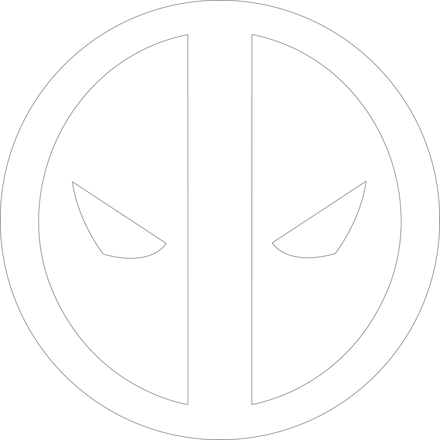 Deadpool Bitmap Deadpool Logo 1 Outline by mr-droy on DeviantArt