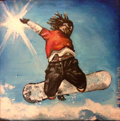 Snowboarder Jumping