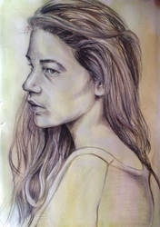 Portrait in chalk and charcoal