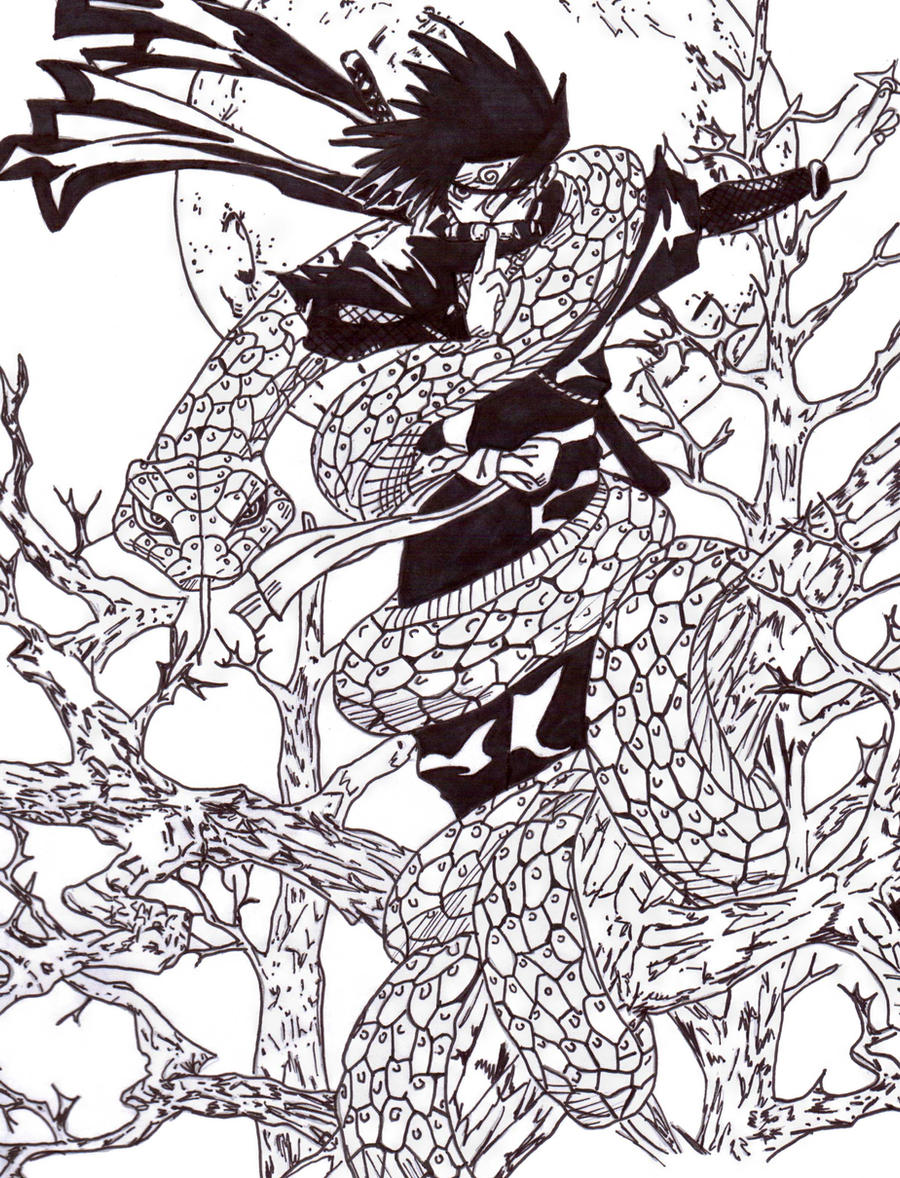Naruto Coloring Page Black and White Illustration Hyper Realistic Intricate  · Creative Fabrica