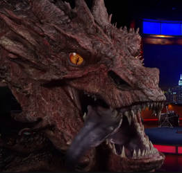 Smaug Tongue in colbert show