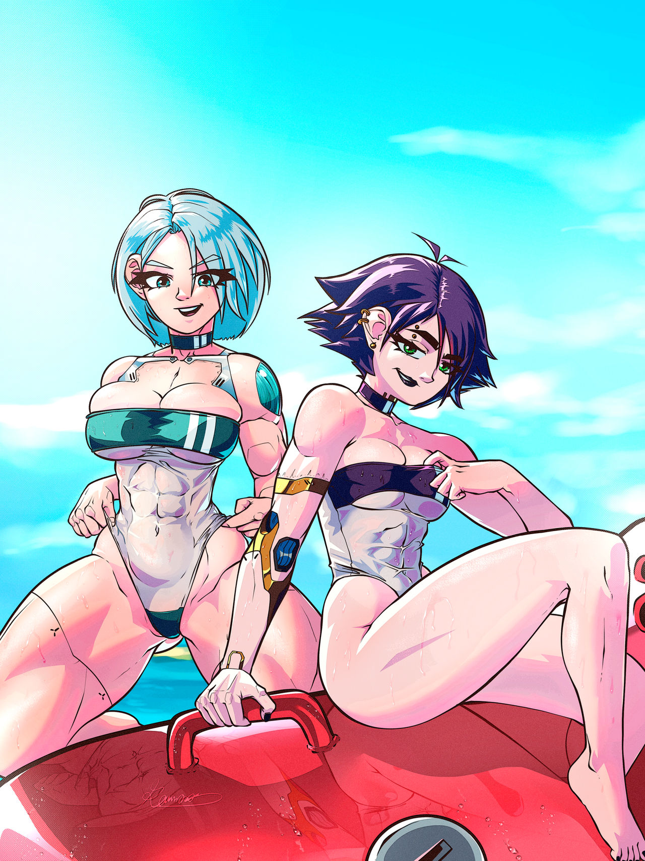 Tarrer and Steph - Gris swimsuit