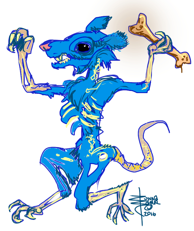 Skeletal Blue Rat