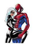 Black Cat and Spidey Color Version 1