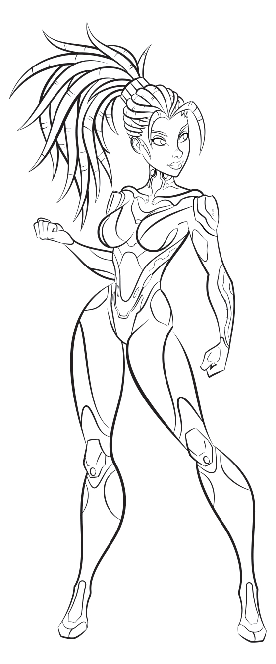 Sarah Kerrigan Linework