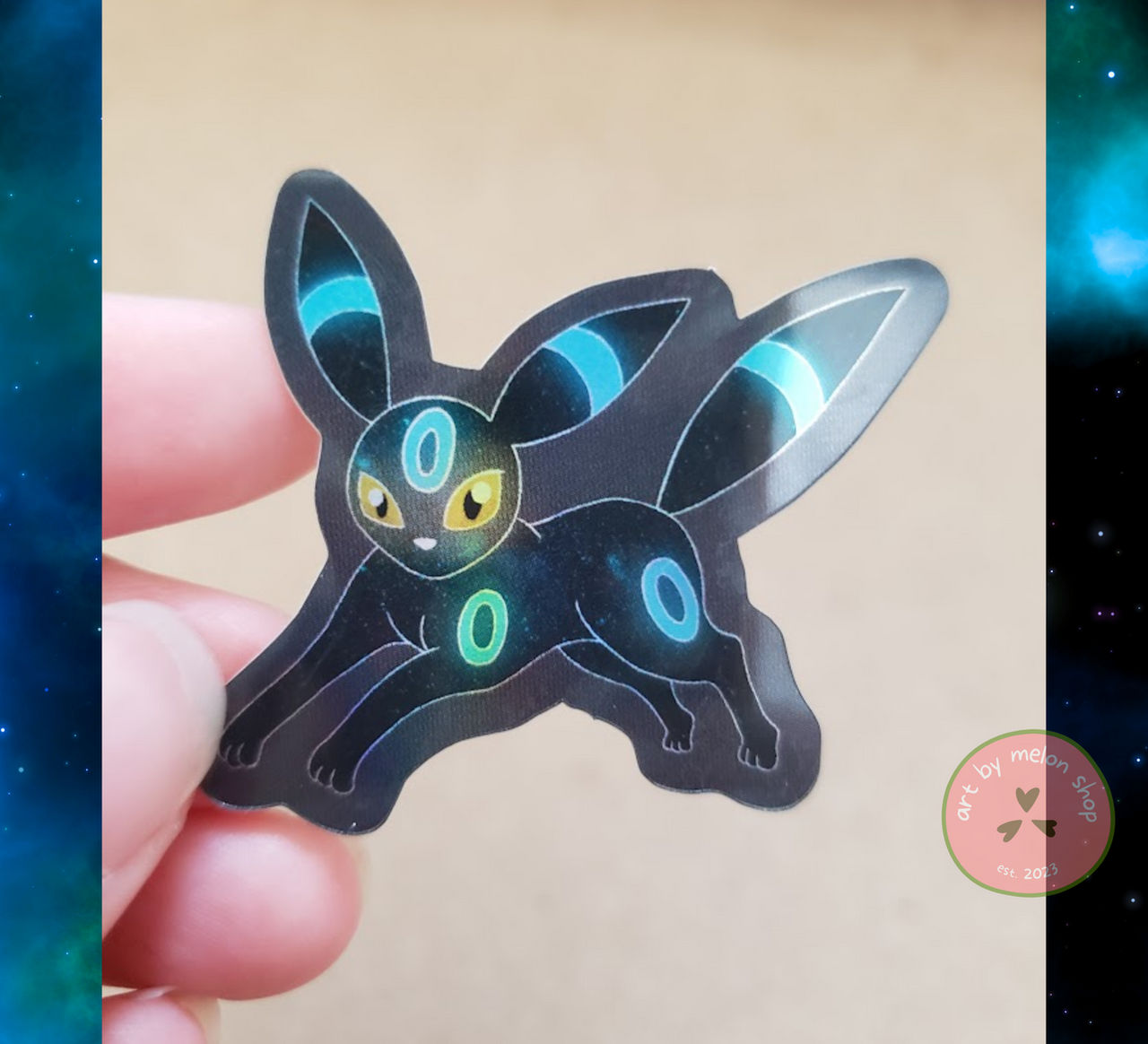 Umbreon Sticker Pokemon inspired shiny Umbreon holo sticker by ArtByMelon on DeviantArt