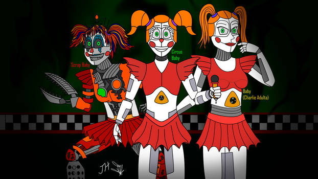 Baby, Scrap Baby and Charlotte by DiamondGrey2