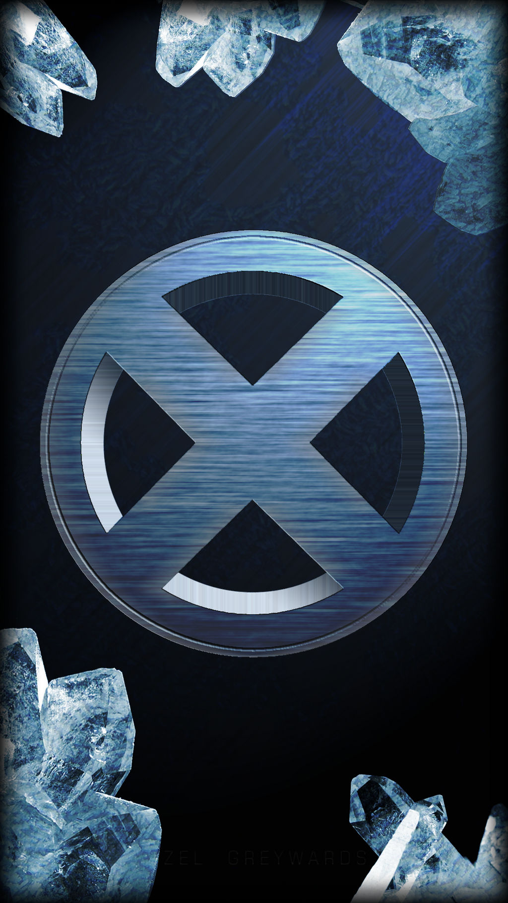 X-Men Logo - Iceman (Galaxy S4 Wallpaper) by zelgreywards on DeviantArt