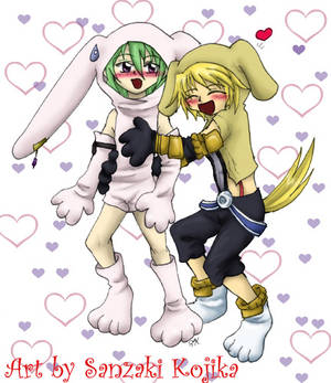 Chibi Faize-usa and Edge-inu